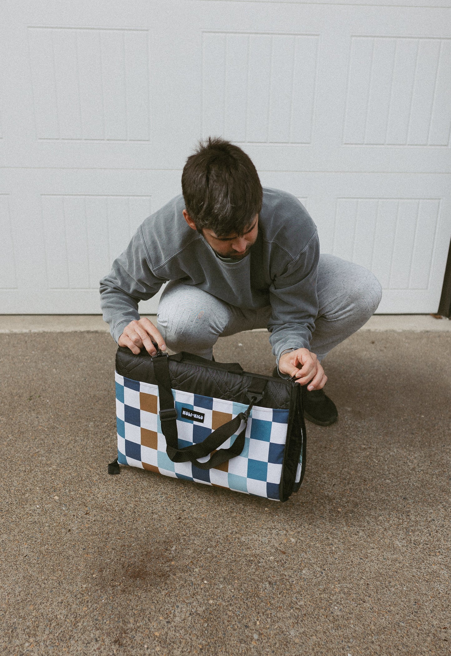 Outdoor Blanket || Blue/Brown Checkered