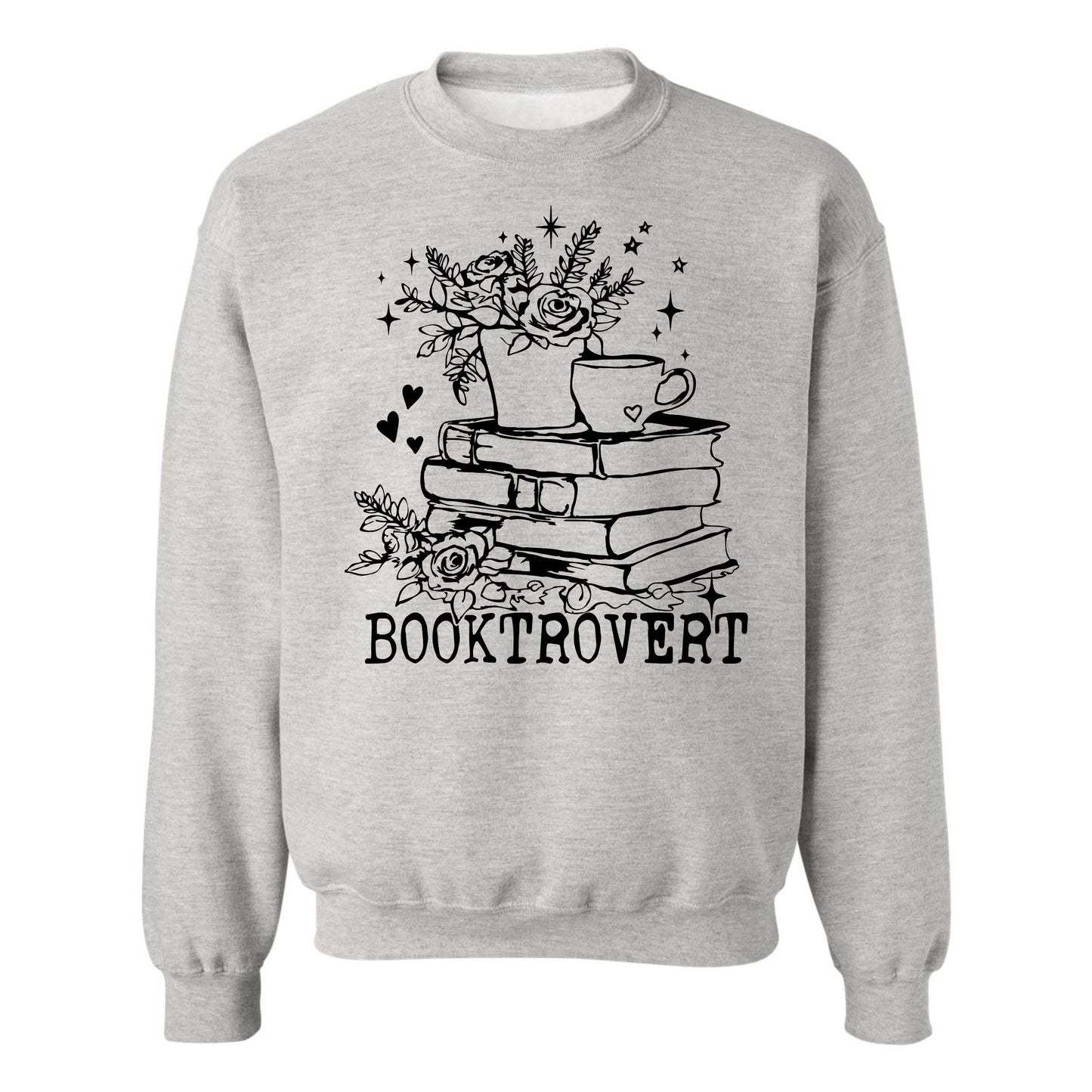 Gildan Adult Crewneck Fleece- Floral Booktrovert (Made To Order)