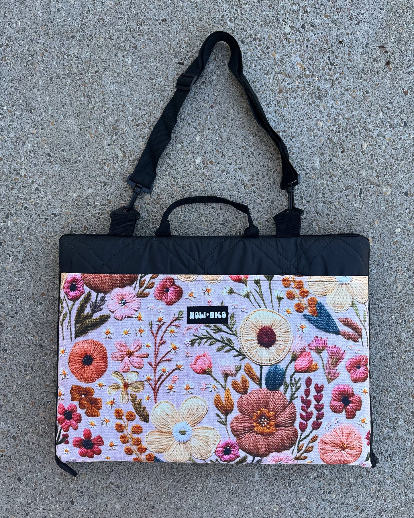 Outdoor Blanket || Embroidered Floral