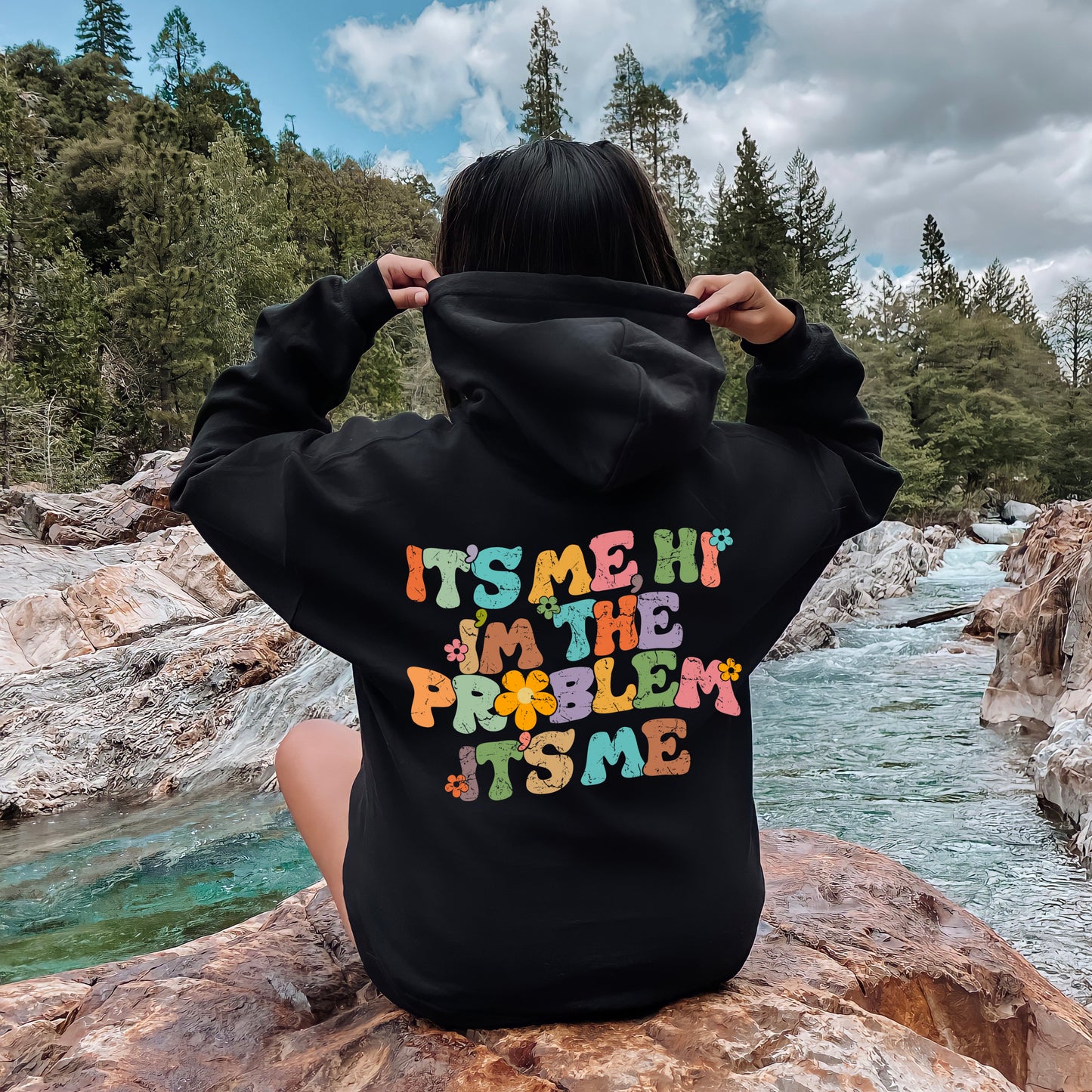 Adult Gildan Hoodie || It's Me, Hi- Colorful (MADE TO ORDER)
