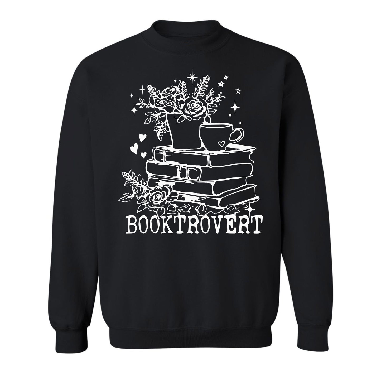 Gildan Adult Crewneck Fleece- Floral Booktrovert (Made To Order)