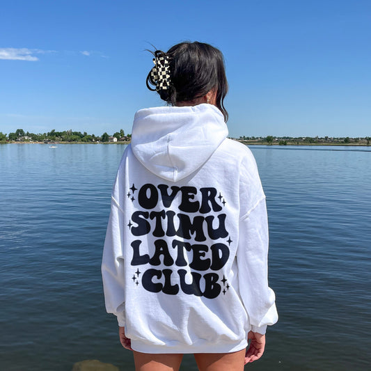Adult Gildan Hoodie || Overstimulated Club (MADE TO ORDER)